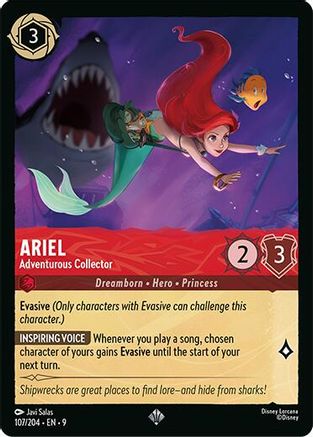 Ariel - Adventurous Collector (107/204) [Fabled] Cold Foil Lorcana Single Disney