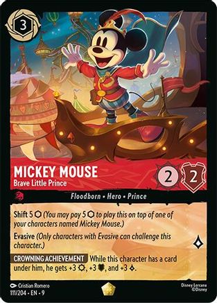 Mickey Mouse - Brave Little Prince (111/204) [Fabled] Cold Foil Lorcana Single Disney