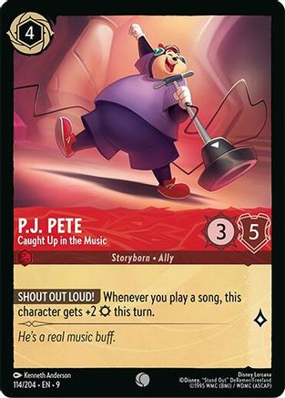 P.J. Pete - Caught Up in the Music (114/204) [Fabled] Cold Foil Lorcana Single Disney