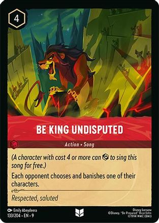 Be King Undisputed (133/204) [Fabled] Cold Foil Lorcana Single Disney