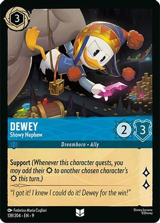 Dewey - Showy Nephew (139/204) [Fabled] Cold Foil Lorcana Single Disney