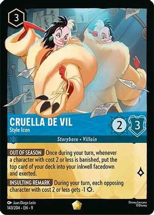 Cruella De Vil - Style Icon (143/204) [Fabled] Lorcana Single Disney