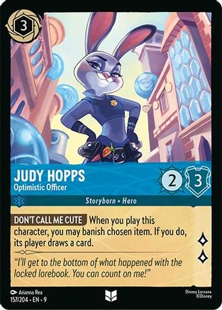 Judy Hopps - Optimistic Officer (157/204) [Fabled] Cold Foil Lorcana Single Disney