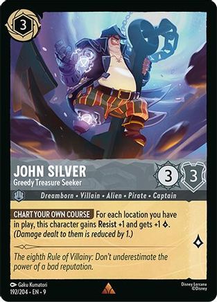 John Silver - Greedy Treasure Seeker (192/204) [Fabled] Cold Foil Lorcana Single Disney