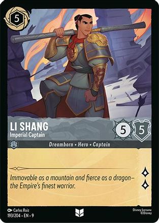 Li Shang - Imperial Captain (193/204) [Fabled] Cold Foil Lorcana Single Disney