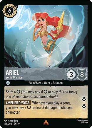 Ariel - Sonic Warrior (195/204) [Fabled] Cold Foil Lorcana Single Disney