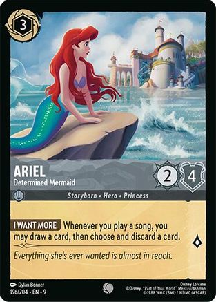 Ariel - Determined Mermaid (196/204) [Fabled] Cold Foil Lorcana Single Disney