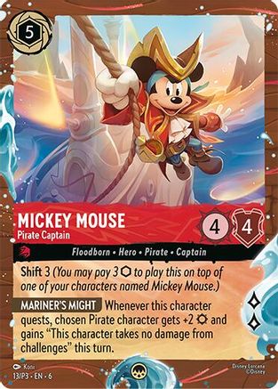 Mickey Mouse - Pirate Captain (Disney Cruise Promo) (13/P3) [Disney Lorcana Promo Cards] Holofoil Lorcana Single Disney