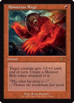 Monstrous Rage (Retro Frame) (WPN-002) [Misc] WPN & Gateway Promos Foil MTG Single Wizards of the Coast