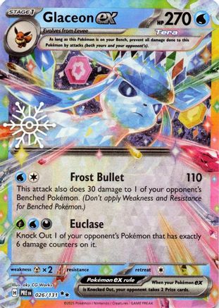 Glaceon ex - 026/131 (Holiday Calendar) Holofoil [SV: Prismatic Evolutions] Pokemon Single Pokémon