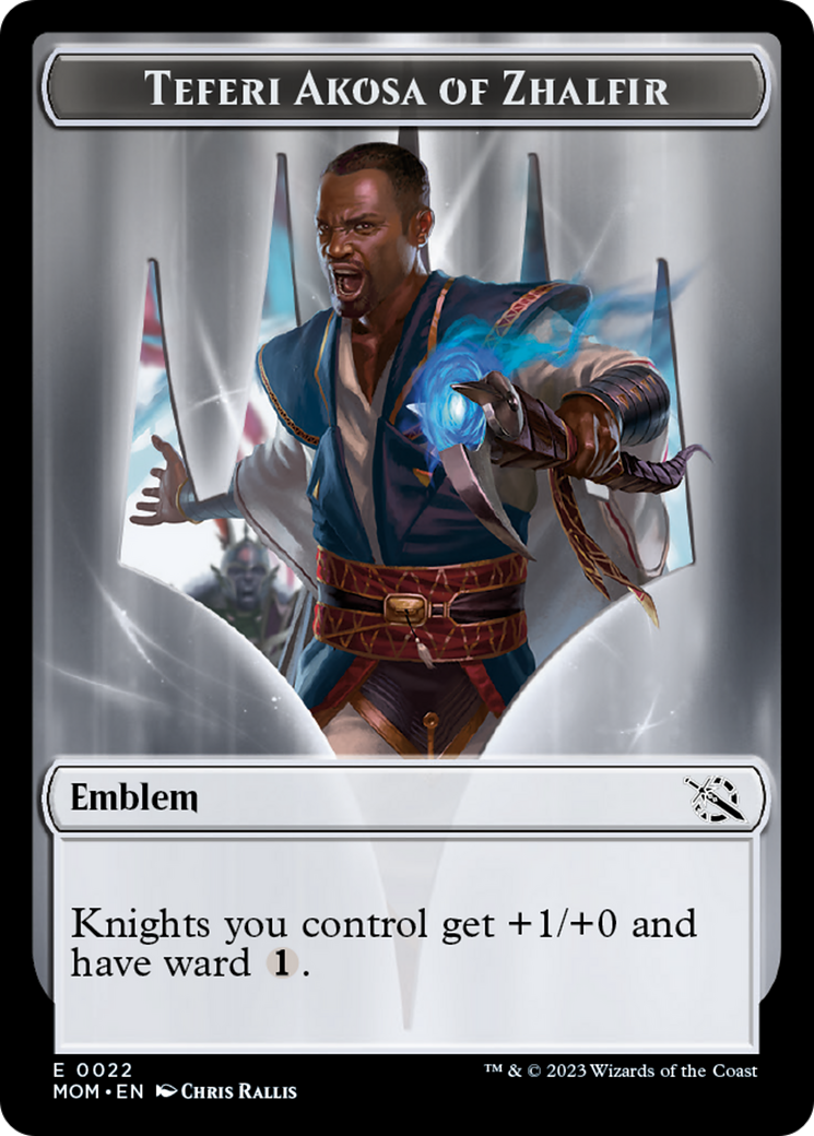 Elemental (2) // Teferi Akosa of Zhalfir Emblem Double-Sided Token [Tokens] March of the Machine Tokens MTG Single Magic: The Gathering