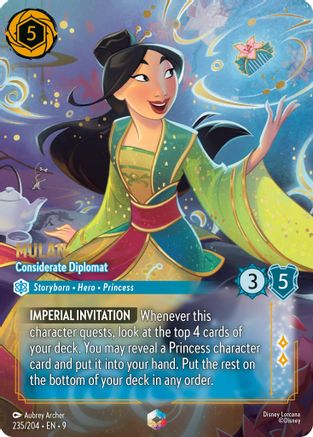 Mulan - Considerate Diplomat (Enchanted) (235/204) [Fabled] Holofoil Lorcana Single Disney