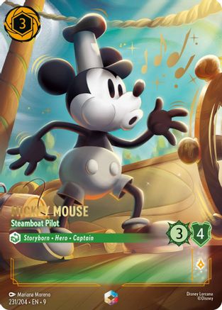 Mickey Mouse - Steamboat Pilot (Enchanted) (231/204) [Fabled] Holofoil Lorcana Single Disney