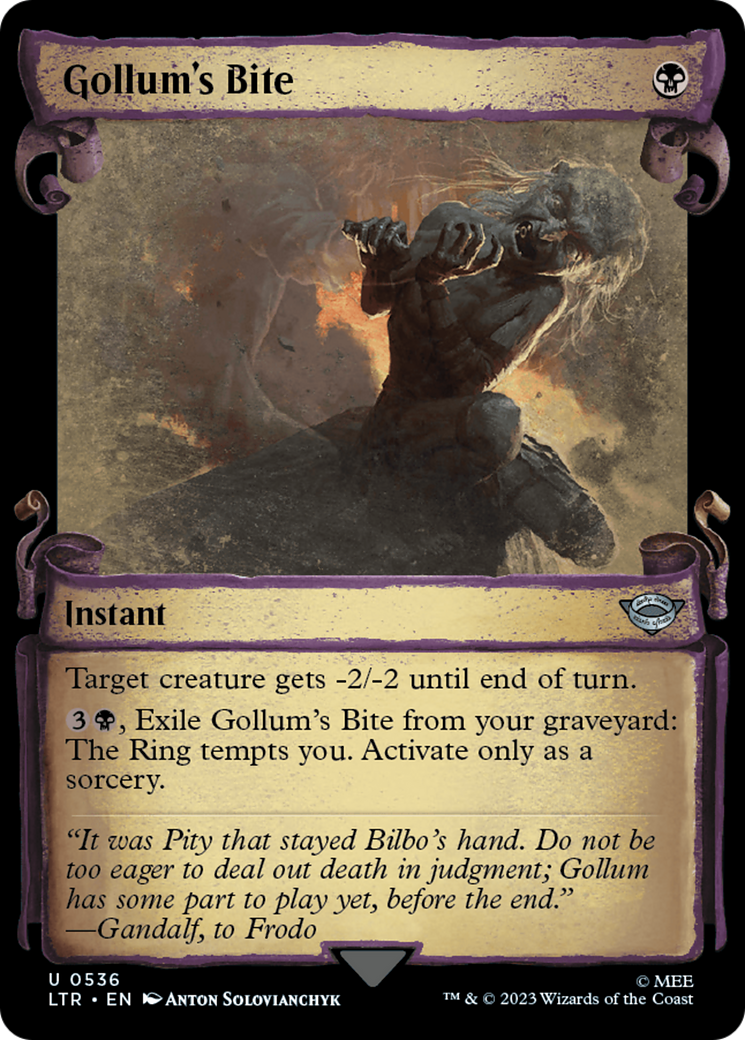 Gollum's Bite (LTR-536) [The Lord of the Rings: Tales of Middle-earth] (Showcase) Foil MTG Single Wizards of the Coast