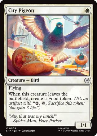 City Pigeon (SPM-004) [Marvel's Spider-Man] Foil MTG Single Wizards of the Coast