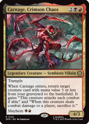 Carnage, Crimson Chaos (SPM-125) [Marvel's Spider-Man] Foil MTG Single Wizards of the Coast