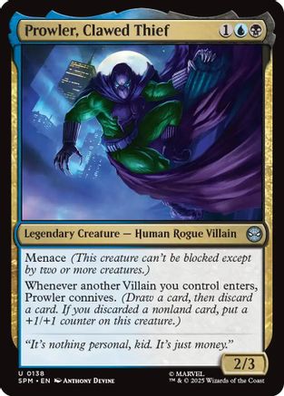 Prowler, Clawed Thief (SPM-138) [Marvel's Spider-Man] Foil MTG Single Wizards of the Coast