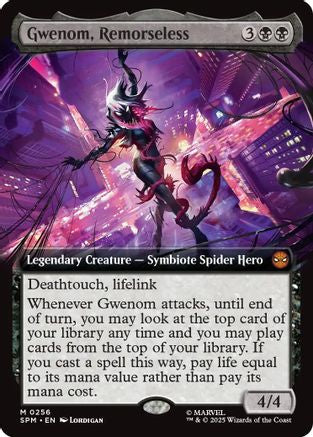 Gwenom, Remorseless (Extended Art) (SPM-256) [Marvel's Spider-Man] MTG Single Wizards of the Coast