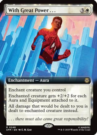 With Great Power... (Extended Art) (SPM-248) [Marvel's Spider-Man] Foil MTG Single Wizards of the Coast