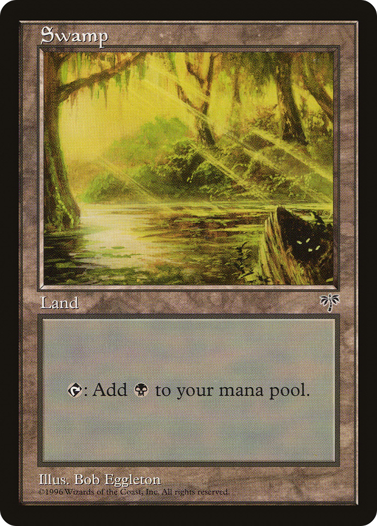 Swamp (Eyes in Log) (MIR-) [Mirage] MTG Single Wizards of the Coast