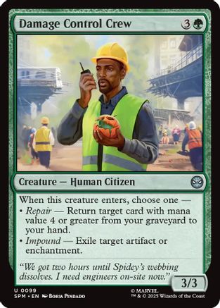 Damage Control Crew (SPM-099) [Marvel's Spider-Man] Foil MTG Single Wizards of the Coast