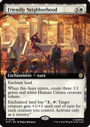 Friendly Neighborhood (Extended Art) (SPM-246) [Marvel's Spider-Man] Foil MTG Single Wizards of the Coast