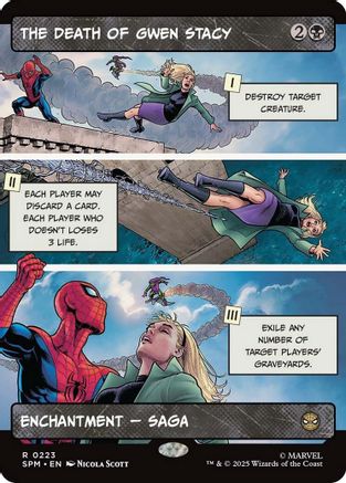 The Death of Gwen Stacy (Borderless) (SPM-223) [Marvel's Spider-Man] Foil MTG Single Wizards of the Coast