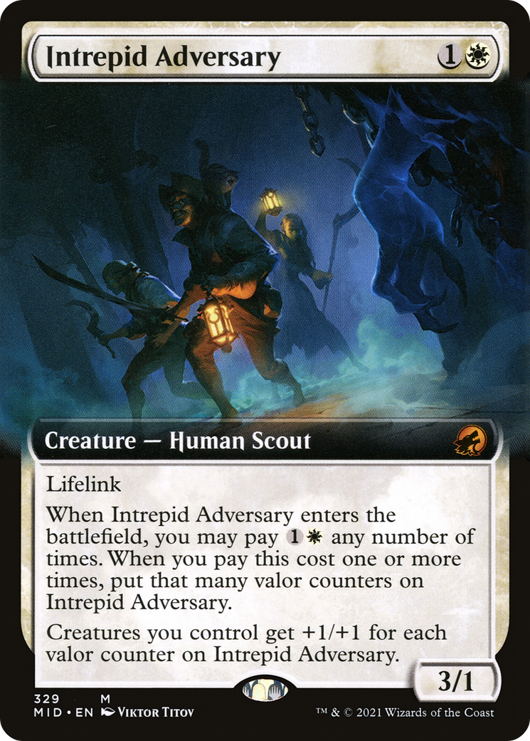 Intrepid Adversary (MID-329) [Innistrad: Midnight Hunt] (Extended Art) MTG Single Wizards of the Coast