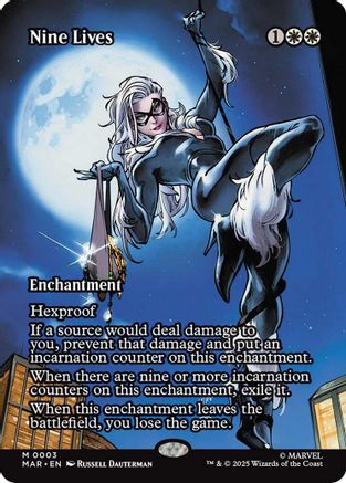 Nine Lives (Borderless) (MAR-003) [Marvel Eternal-Legal] Foil MTG Single Wizards of the Coast