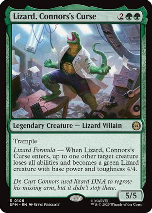 Lizard, Connors's Curse (SPM-106) [Marvel's Spider-Man] Foil MTG Single Wizards of the Coast