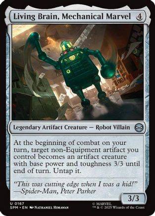 Living Brain, Mechanical Marvel (SPM-167) [Marvel's Spider-Man] Foil MTG Single Wizards of the Coast
