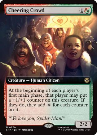 Cheering Crowd (SPM-270) [Marvel's Spider-Man] Foil MTG Single Wizards of the Coast