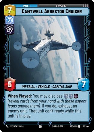 Cantwell Arrestor Cruiser (37/264) [Secrets of Power] Star Wars: Unlimited Single Disney