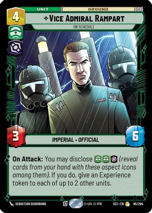 Vice Admiral Rampart - On Schedule (85/264) [Secrets of Power] Star Wars: Unlimited Single Disney