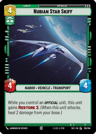 Nubian Star Skiff (116/264) [Secrets of Power] Star Wars: Unlimited Single Disney