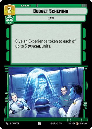 Budget Scheming (124/264) [Secrets of Power] Star Wars: Unlimited Single Disney