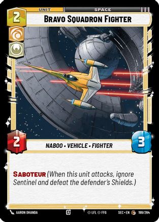 Bravo Squadron Fighter (199/264) [Secrets of Power] Star Wars: Unlimited Single Disney
