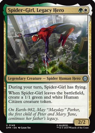 Spider-Girl, Legacy Hero (SPM-149) [Marvel's Spider-Man] Foil MTG Single Wizards of the Coast