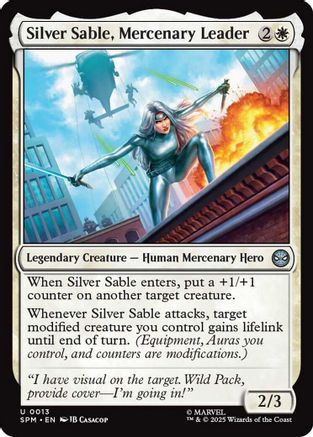 Silver Sable, Mercenary Leader (SPM-013) [Marvel's Spider-Man] Foil MTG Single Wizards of the Coast