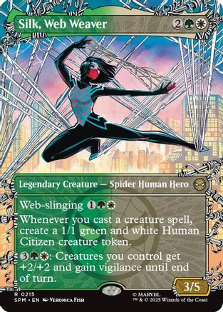 Silk, Web Weaver (Borderless) (SPM-215) [Marvel's Spider-Man] MTG Single Wizards of the Coast