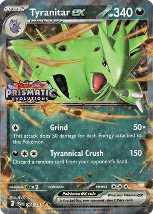 Tyranitar ex (Prismatic Evolutions Stamp) (64) Holofoil [Misc: Cards & Products] Pokemon Single Pokémon