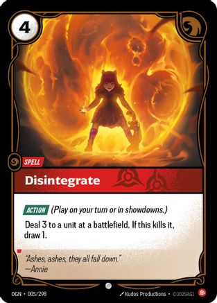 Disintegrate (005/298) [Origins] Foil Riftbound Singles Riot Games