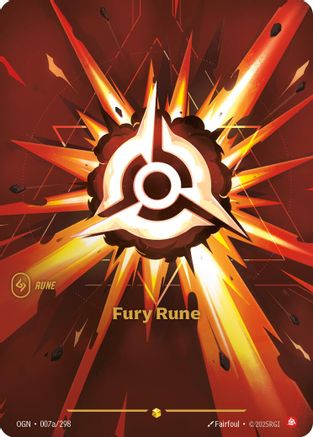 Fury Rune (Alternate Art) (007a/298) [Origins] Foil Riftbound Singles Riot Games