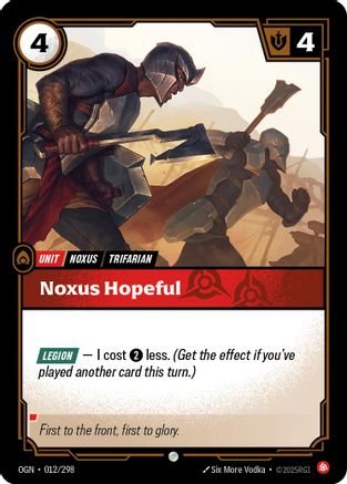 Noxus Hopeful (012/298) [Origins] Foil Riftbound Singles Riot Games