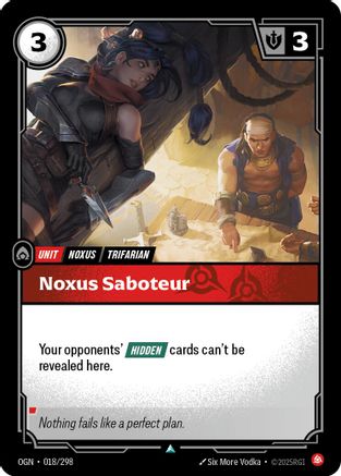 Noxus Saboteur (018/298) [Origins] Riftbound Singles Riot Games
