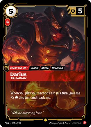 Darius - Trifarian (Alternate Art) (027a/298) [Origins] Foil Riftbound Singles Riot Games