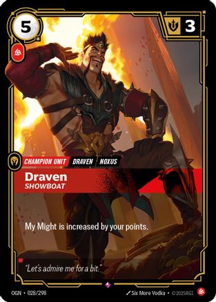 Draven - Showboat (028/298) [Origins] Foil Riftbound Singles Riot Games
