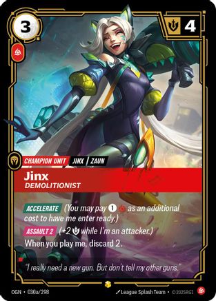Jinx - Demolitionist (Alternate Art) (030a/298) [Origins] Foil Riftbound Singles Riot Games