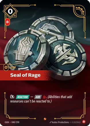 Seal of Rage (040/298) [Origins] Foil Riftbound Singles Riot Games