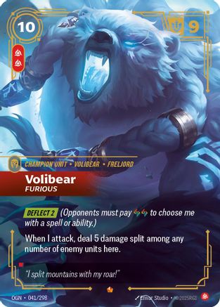 Volibear - Furious (041/298) [Origins] Foil Riftbound Singles Riot Games